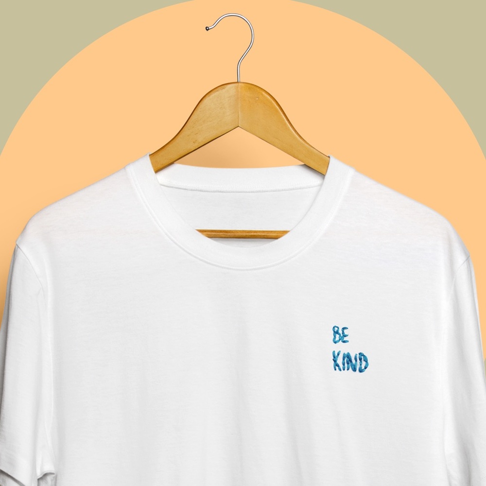 ‘Be Kind’ Handmade Embroidered Tee